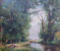 Nicol Laidlaw (1886-?) Scottish, The Mill Stream, signed, also signed and titled verso, oil on