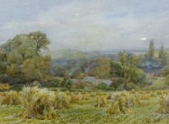 Arthur E. Jackson (19th/20th Century), Cornfield at Woodhouse Eaves, signed, watercolour, 27.5 x