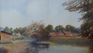 English School (late 19th Century), Old Denham, watercolour, 29 x 49.5cm.