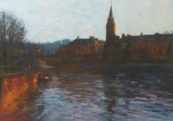 John Mackie (b.1955) (ARR), "Reflections, Bath", signed, pastel, 51 x 71cm.