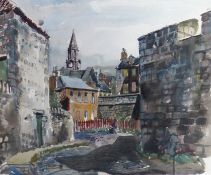 William Wilson (1905-1972) Scottish (ARR), Berwick upon Tweed, signed, watercolour and ink, 33 x