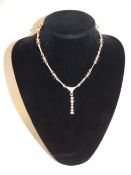 A CONTEMPORARY CONTINENTAL SILVER NECKLACE. STAMPED 925. 26CM LONG