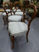 SIX VICTORIAN MAHOGANY BALLOON BACK DINING CHAIRS