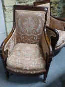 A PAIR OF EMPIRE REVIVAL MAHOGANY BERGERE