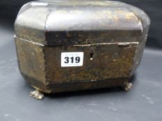 A CHINESE EXPORT LACQUER TEA CADDY