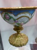 A SEVRES STYLE ORMALU MOUNTED TAZZA