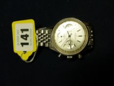 A GENT'S 1960'S BREITLING TOP TIME STAINLESS STEEL CHRONOGRAPH WRISTWATCH WITH THREE SUBSIDARY