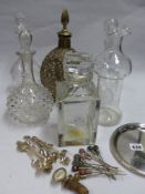 COLLECTION OF DECANTERS ETC