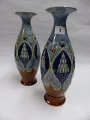 A PAIR OF DOULTON VASES