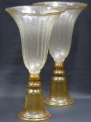 A PAIR OF LARGE MEDITERRANEAN GLASS VASES