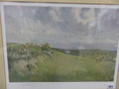 A LIONEL EDWARDS , THE MEATH AT TARA, SIGNED PRINT