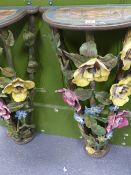 A PAIR OF GROTTO WARE CONSOLE TABLES PIEDMONTESE