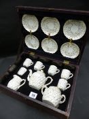 A CONTINENTAL BOXED PORCELAIN CHILD'S TEA SERVICE