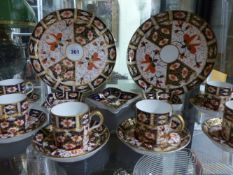 A CROWN DERBY COFFEE SET , PLATES AND PIN DISHES