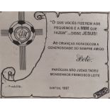 PELÉ PARÓQUIA SÃO JUDAS TADEU TRIBUTE PLAQUE