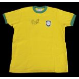 PELÉ SIGNED 1970 BRAZIL NATIONAL FOOTBALL TEAM REPLICA JERSEY