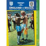 PELÉ JUNE 11, 1995, BRAZIL VS. ENGLAND UMBRO CUP MATCH PROGRAM
