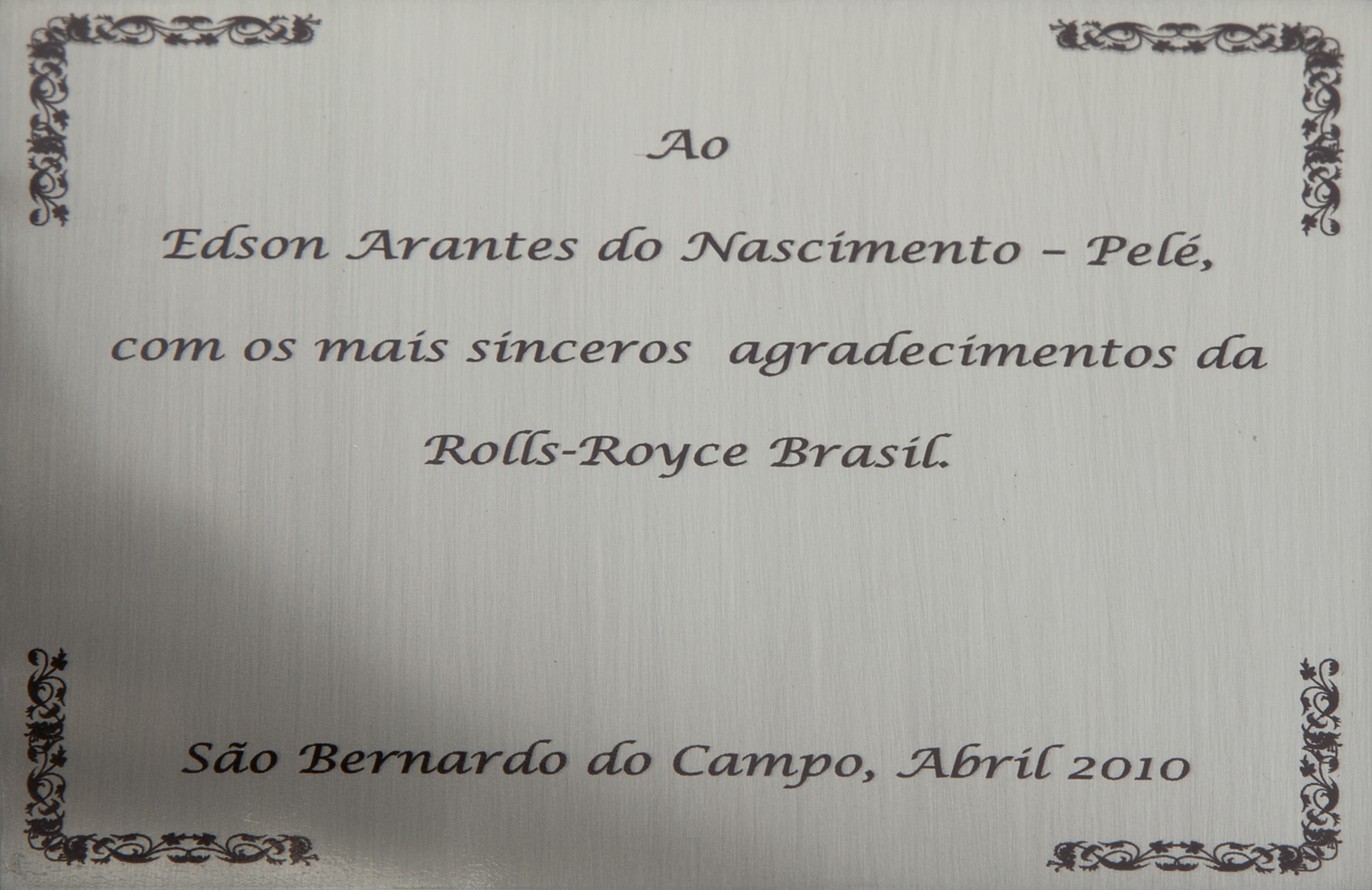 PELÉ APRIL 2010 ROLLS-ROYCE BRASIL TRIBUTE TROPHY - Image 2 of 2