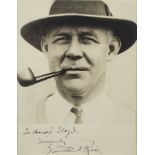 GRANTLAND RICE PHOTOGRAPH SIGNED TO HAROLD LLOYD