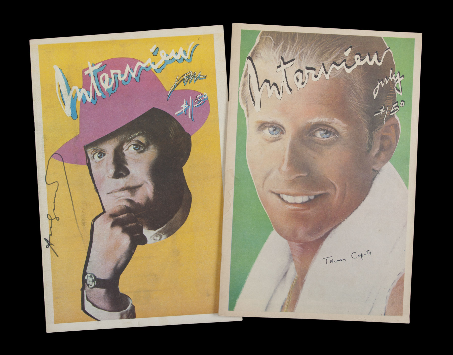 ANDY WARHOL TRUMAN CAPOTE SIGNED INTERVIEW MAGAZINES