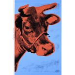 ANDY WARHOL - COW (BLUE AND SALMON)
