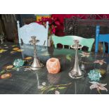 ASSORTED CANDLESTICKS AND HOLDERS