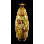 19th C. Doulton Burslem Luscian Ware Portrait Vase