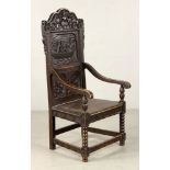 Early English Carved Armchair