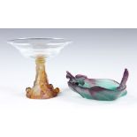 2 French Daum Glass Compotes