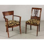 Two 19th C. Dutch Marquetry Chairs