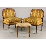 Pr. Louis XVI Style Chairs and Stool