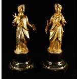 Two 19th C. French Gilt Bronze Muses