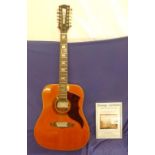 Eko Model Ranger 12 String Spanish Guitar with genuine signature of The Beatles George Harrison