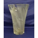 Lalique Flared Rim Vase signed to base Lalique France approx. 11 inches high