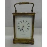 Late C19th/Early C20th Mappin & Webb Brass Cased Carriage Clock, French movement, original