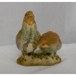 Beswick 2064 Partridges 1966 -1975 with circular Beswick stamp to base, Patent no. 43