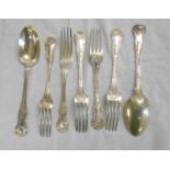 5 Silver Kings Pattern Dining Forks, marked Cameron Dundee with Georgian London Hallmarks & makers