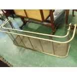 VICTORIAN BRASS AND MESHWORK FIRE FENDER, 56 1/2" WIDE