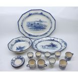 Mixed Lot: Royal Doulton Norfolk wares, comprising two meat plates, octagonal bowl, six eggcups