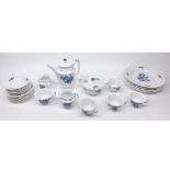 Royal Copenhagen blue and white coffee or chocolate set, pattern no 8564/10, comprising four piece