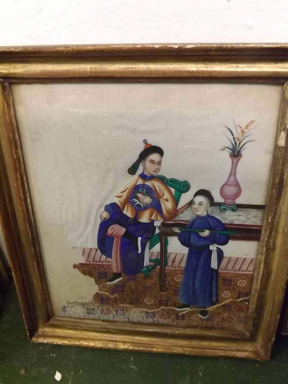 19TH CENTURY CHINESE SCHOOL, PAIR OF WATERCOLOURS ON RICE PAPER, Figurative Studies, 10" x 8" (2) (