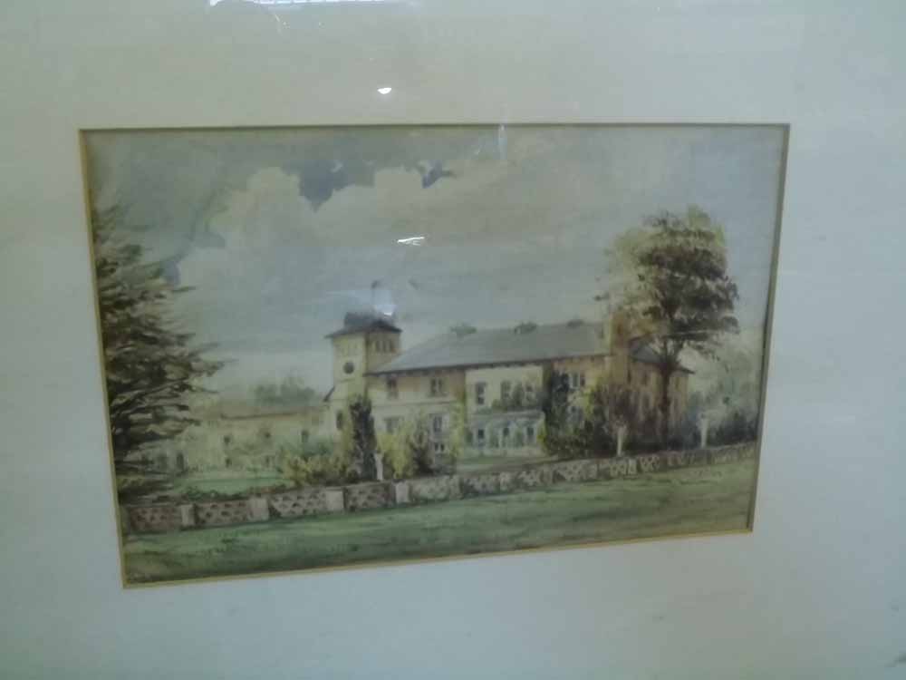 19TH CENTURY ENGLISH SCHOOL WATERCOLOUR, House and Garden, 6" x 9"