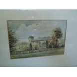 19TH CENTURY ENGLISH SCHOOL WATERCOLOUR, House and Garden, 6" x 9"