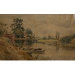 GEORGE PARSONS NORMAN SIGNED AND DATED 1874 LOWER RIGHT, WATERCOLOUR Norfolk Broads 11" x 17"