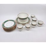 Quantity of 19th century lustre finish tea wares, comprising two double-handled sandwich plates,