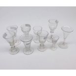 Mixed Lot: 19th century clear glass wares to include sherries, small wines and spirit glasses etc,