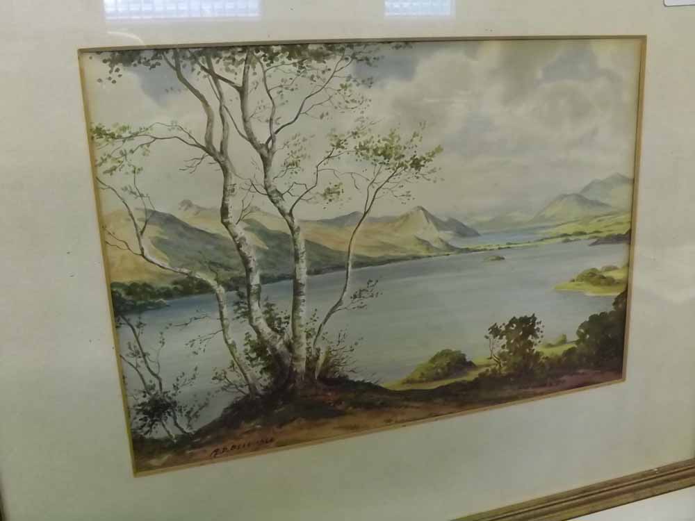 A D BELL, SIGNED AND DATED 1954 LOWER LEFT, WATERCOLOUR, Lakeland Scene, 10" x 14"