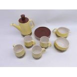 Carlton ware coffee service, pattern no 2743, comprising: small coffee pot, milk jug, sugar basin,