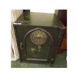 Large vintage Milners fire resistant patent safe, with fitted interior, 22" wide