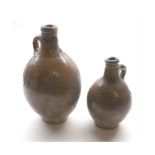 Two 18th century salt glazed bottles, largest 12" high (2)